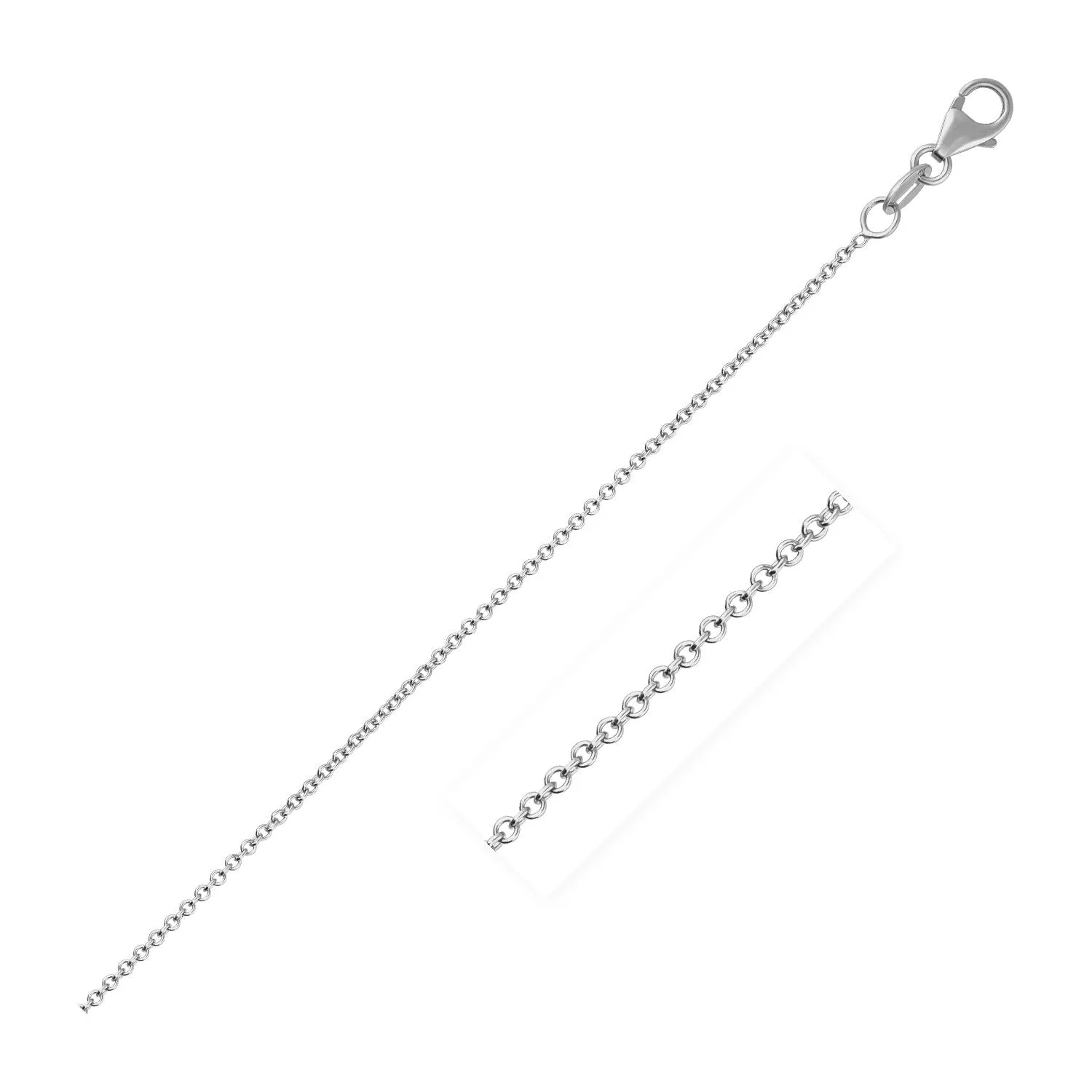 14k White Gold Round Cable Link Chain 1.1mm-rx87469-16