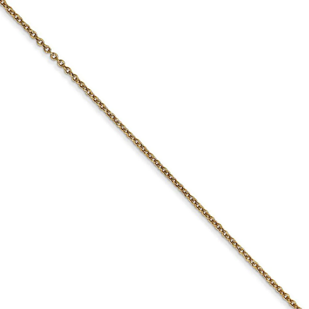 14k Yellow Gold Tiny Diamond-Cut Frog (7mm) Necklace