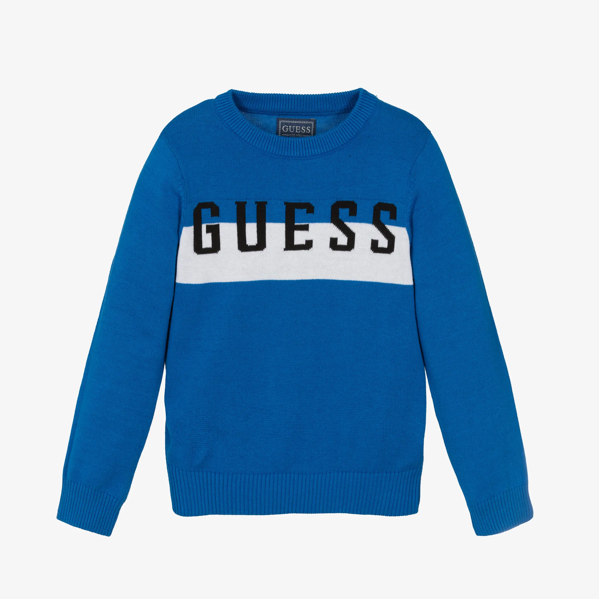 Boys Blue Cotton Knit Jumper
