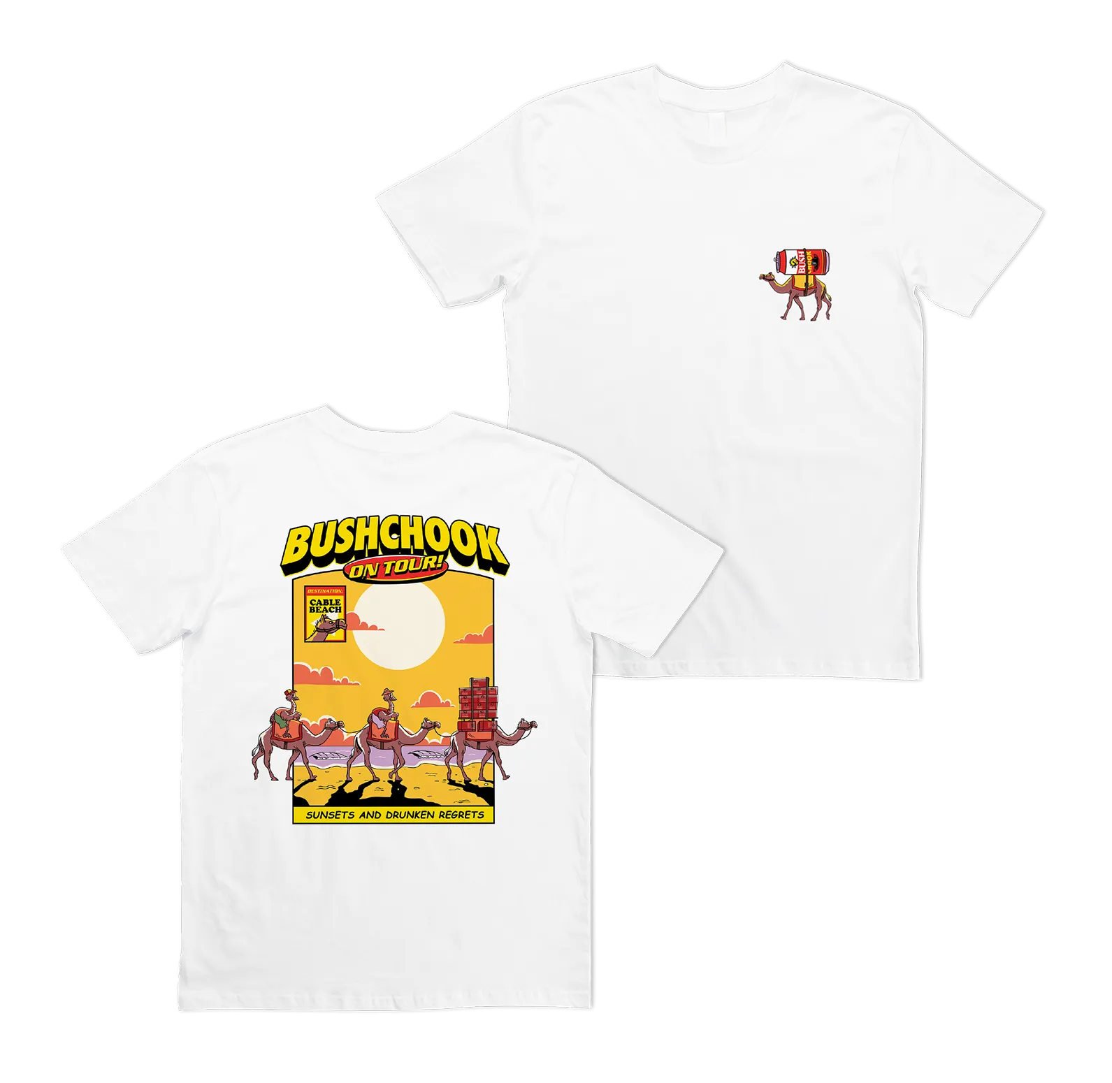 Chooks On Tour: Cable Beach Tee White