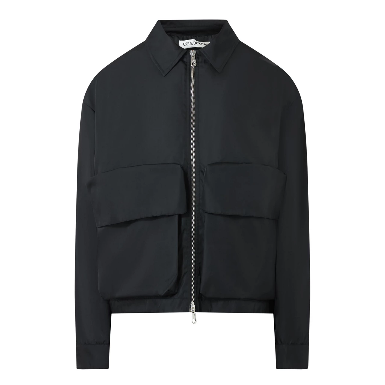 COLE BUXTON Combat Zip-Up Overshirt - Black