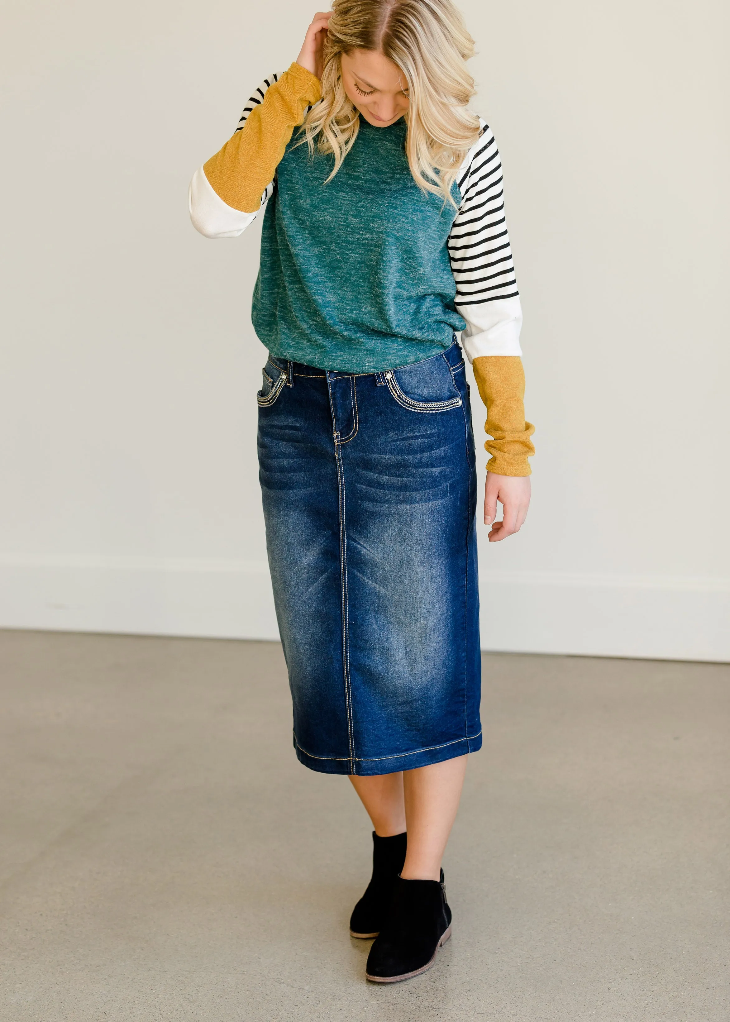 Colorblock Striped Raglan Top - FINAL SALE