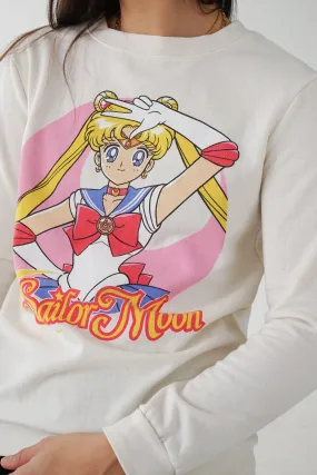Crewneck vintage  Sailor Moon blanc off-white unisexe taille XS