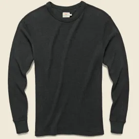 Essential Waffle Crewneck - Black