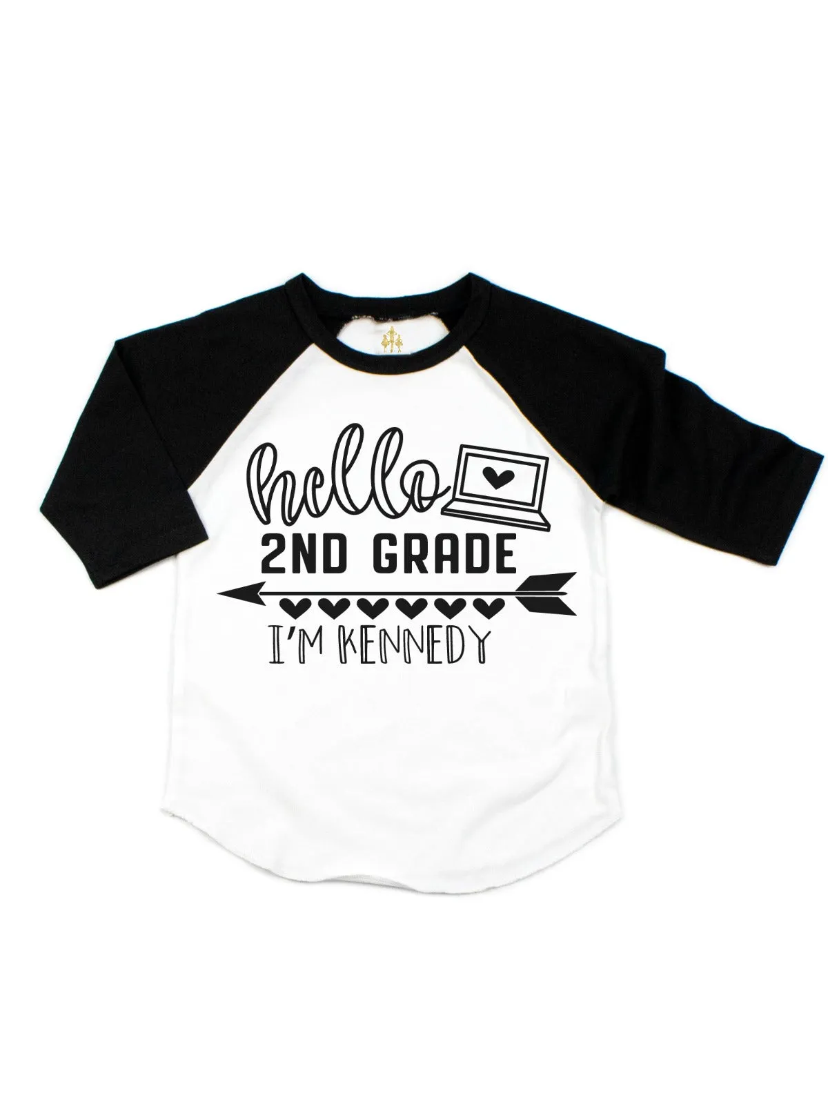 Hello Grade Virtually Kids Raglan Tee - Black & White
