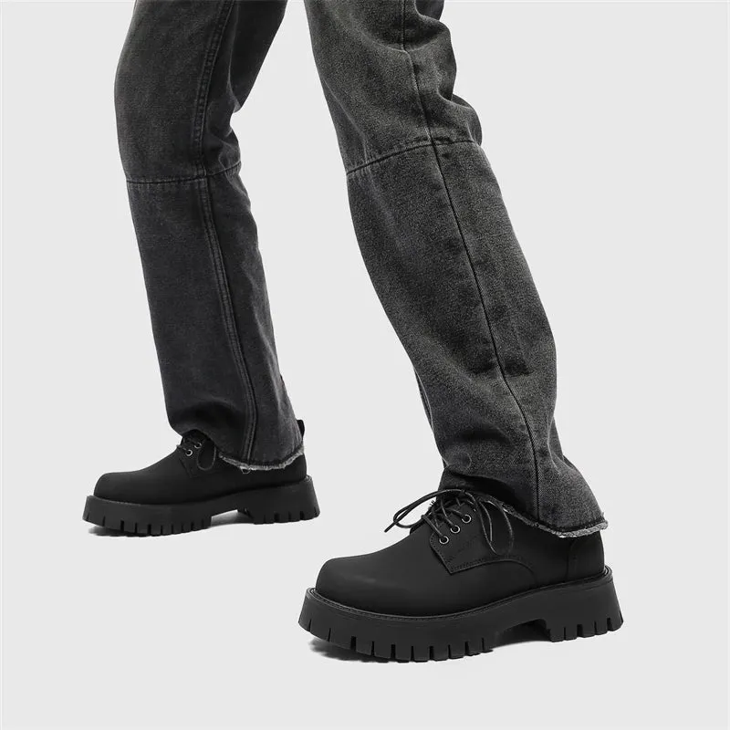 Namdaemoon Matt Black Derby Shoes
