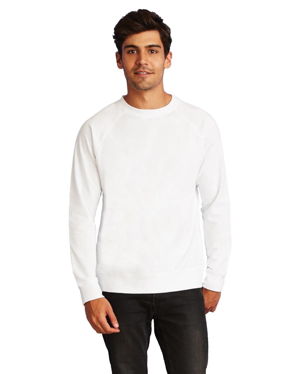 Next Level French Terry Raglan Crew N9000 White
