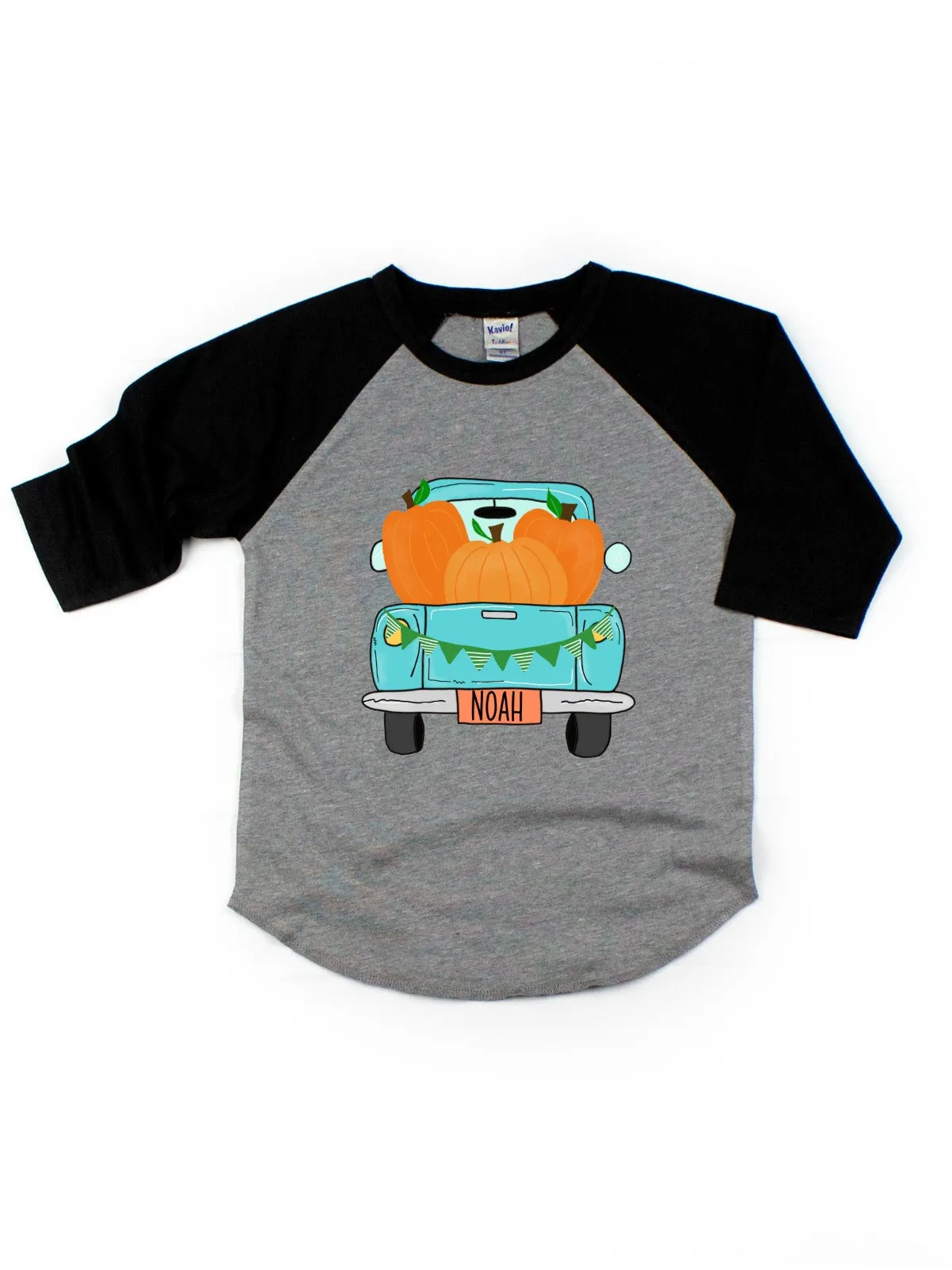 Personalized Pumpkin Truck Raglan