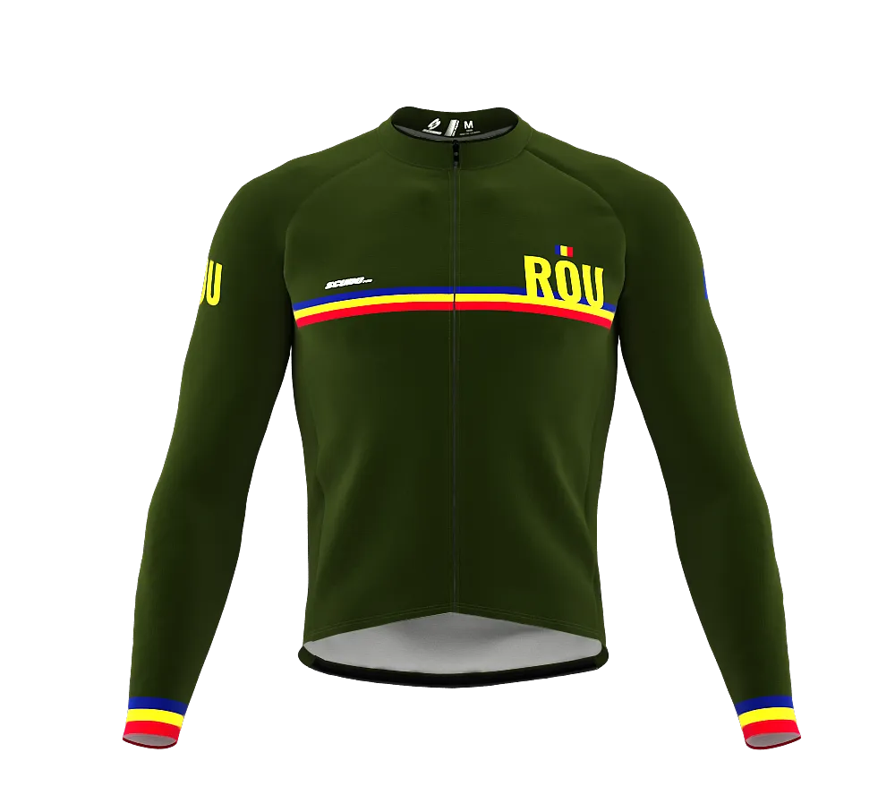 ScudoPro Pro Thermal Long Sleeve Cycling Jersey Country CODE Romania Green | Men and Women