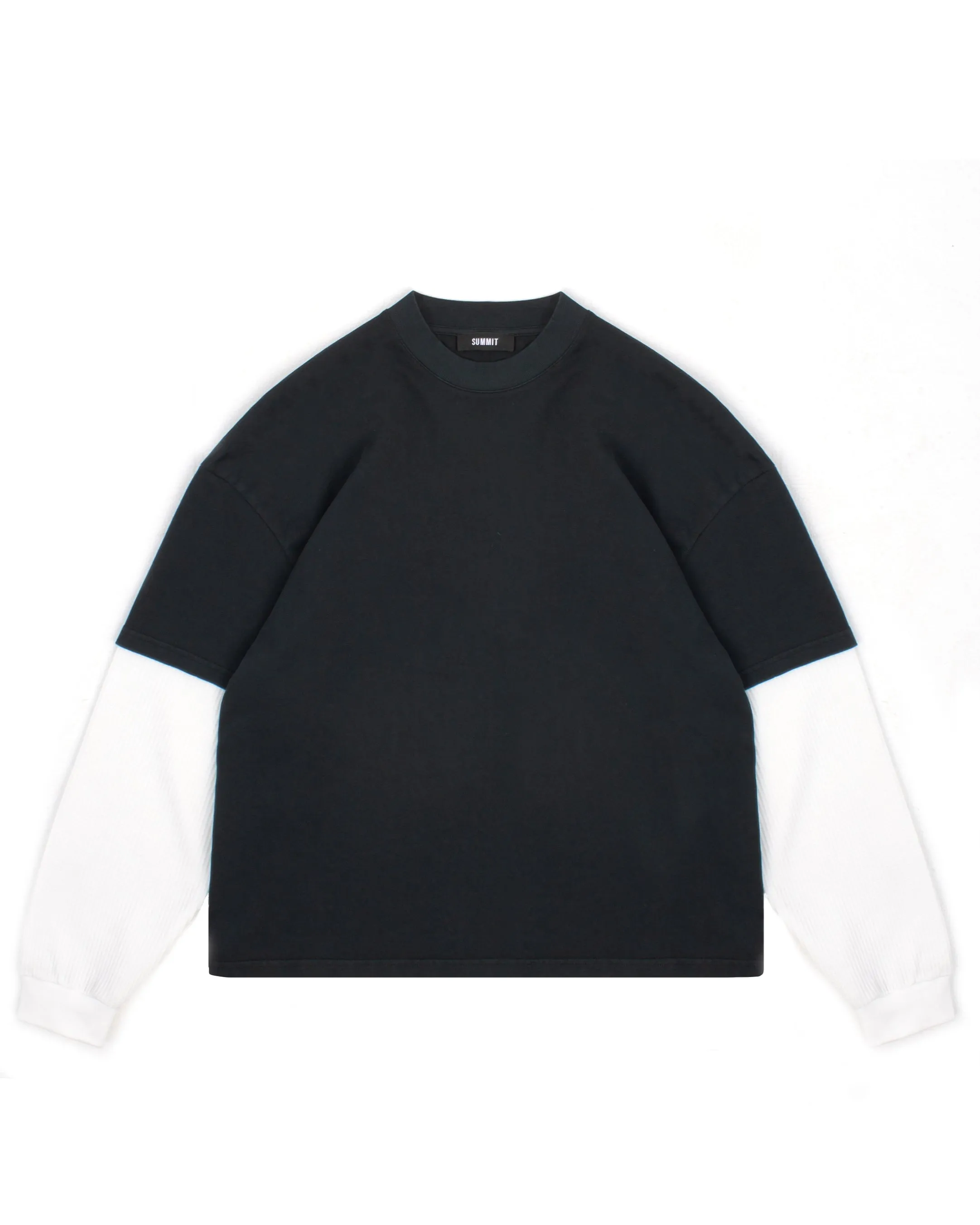 THERMAL LAYERED LONG SLEEVE T-SHIRT - VINTAGE BLACK